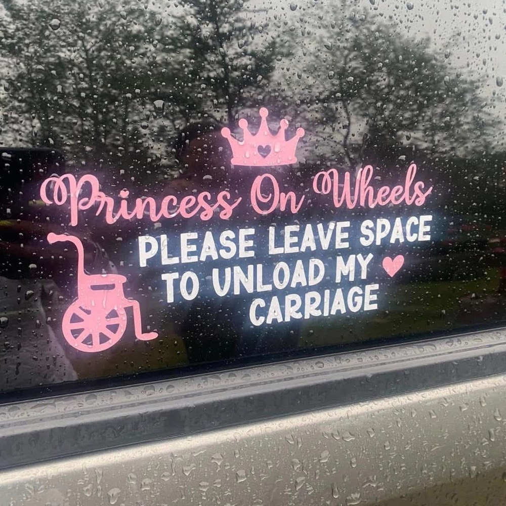 Pink Princess On Wheels Wall Decor